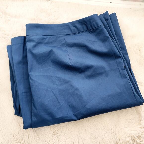 Misook Blue Pleated Wide Leg Trouser Pants | High Rise | Lightweight Knit | XL - Picture 10 of 10